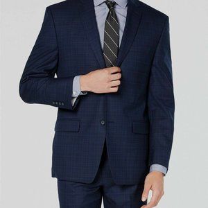 New Marc New York 36S Men's Blue Navy Modern Fit Suit Finished Hem